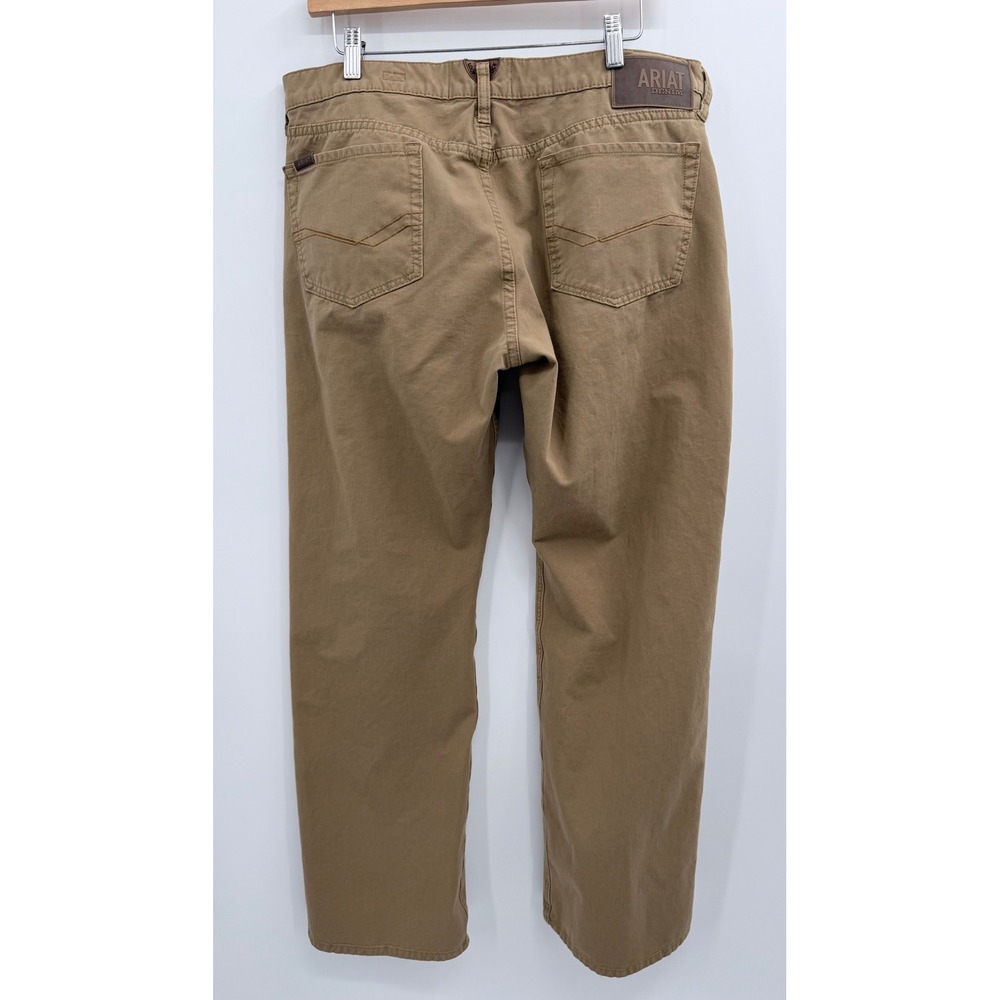 Ariat Pants Mens 35/32 Brown Khaki Chino Straight Fit M5 Workwear Western - Picture 4 of 15